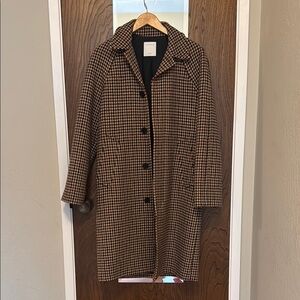 Sandro Brown Houndstooth Trench Coat
